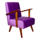 Vintage loft armchair purple velvet - 2 pieces available