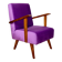 Vintage loft armchair purple velvet - 2 pieces available