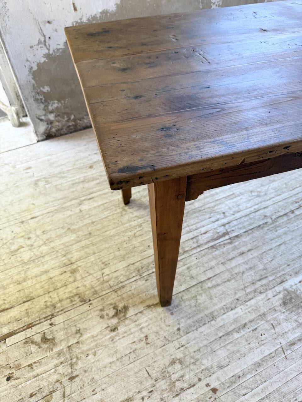 1950s oak farmhouse table with spindle legs