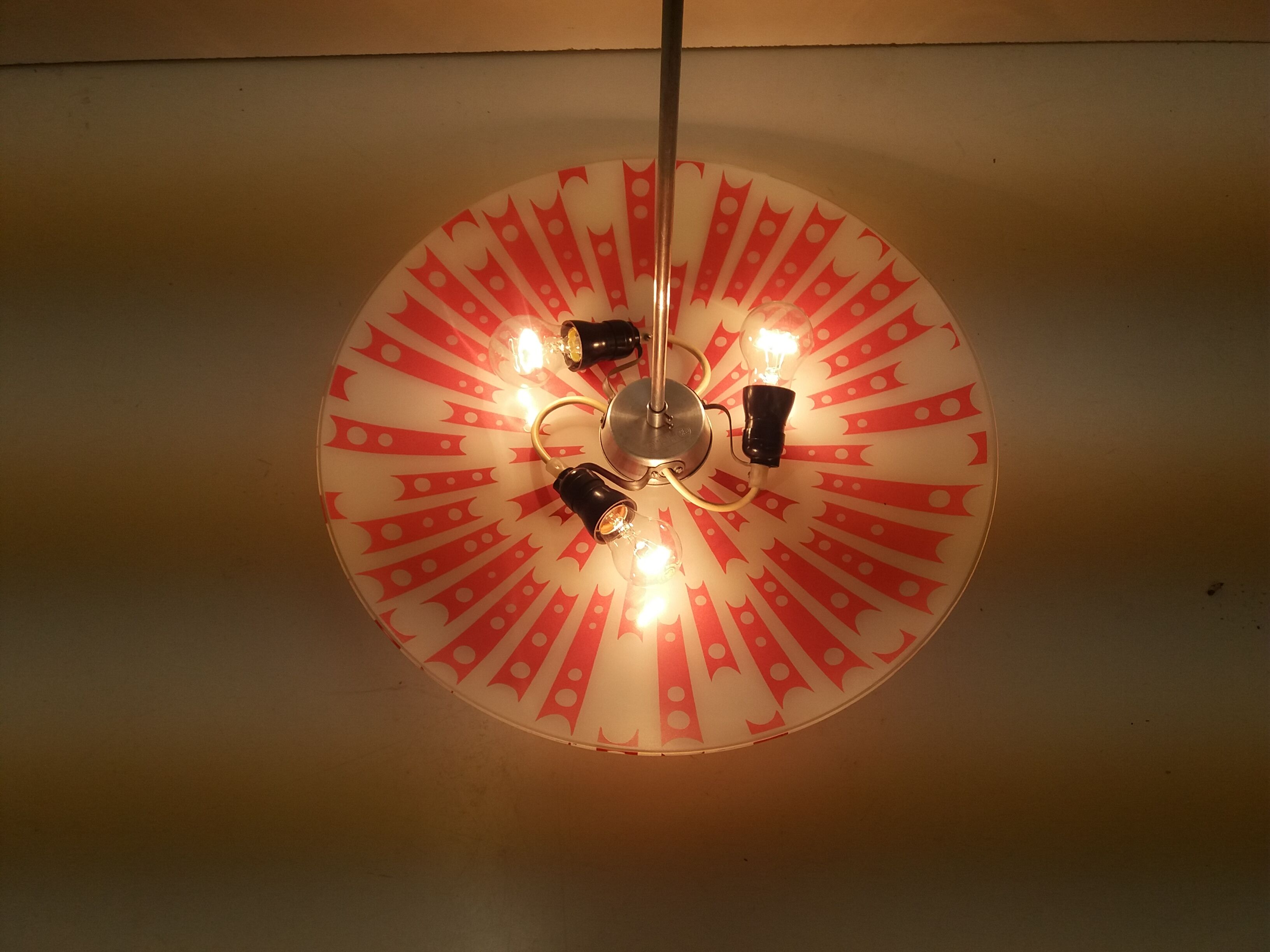 Mid-century design glass pendant/Napako, 1960's.