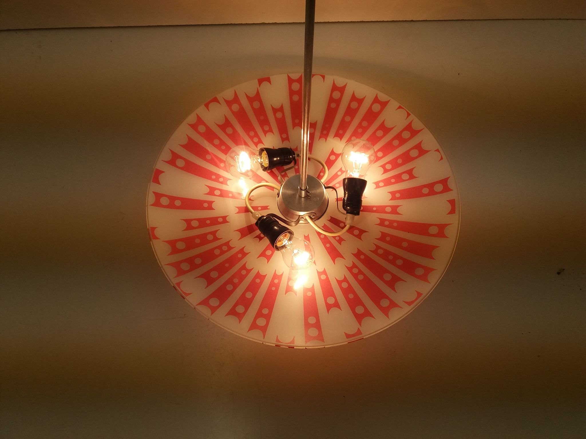 Suspension en verre design du milieu du siècle Napako, années 1960.