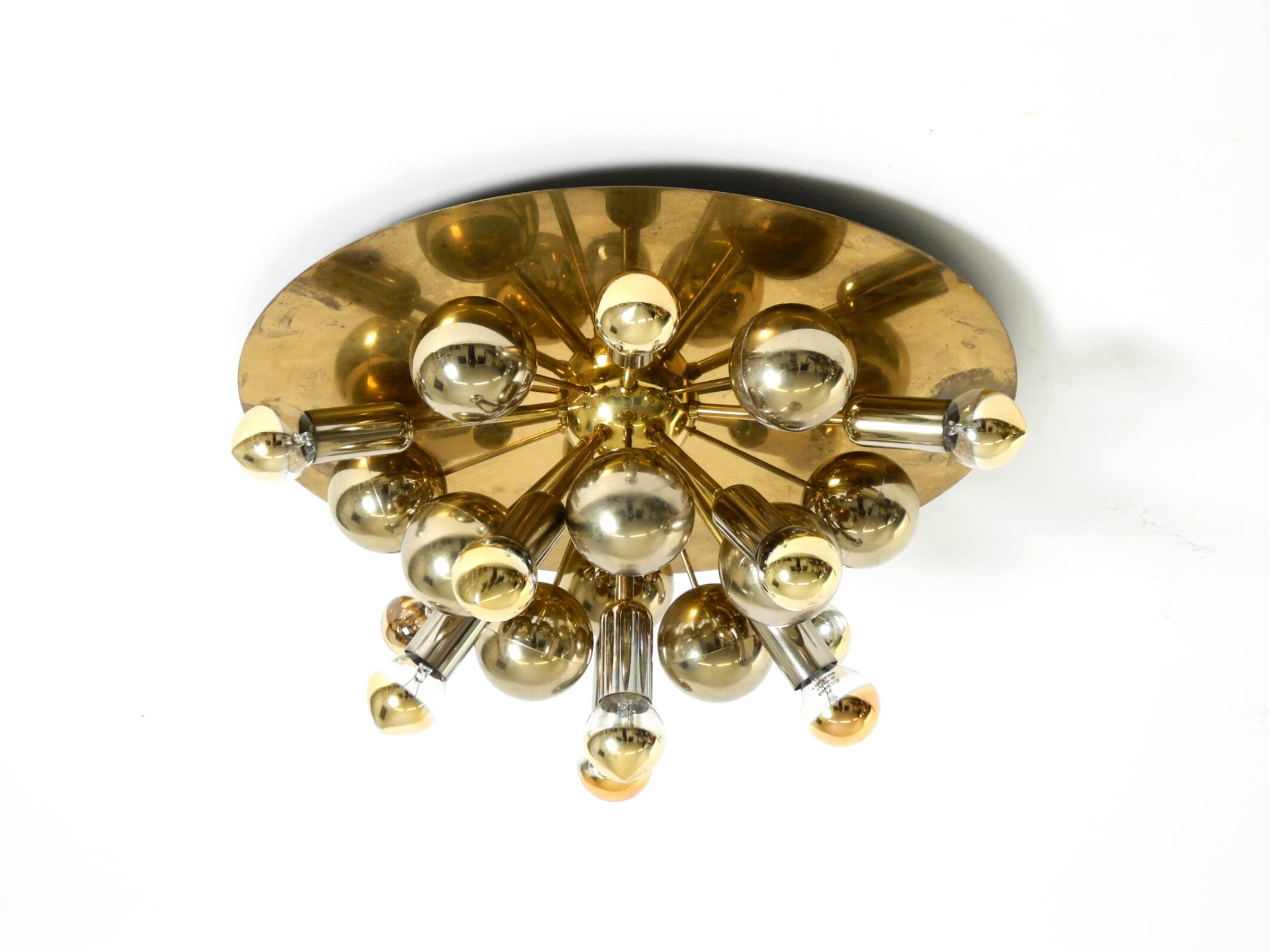 Plafonnier Space Age en laiton de style Cosack Sputnik, années 1970