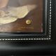 Still life oil painting on wood, signed A. Munding, black frame