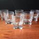6 vintage clear pressed glass whiskey glasses
