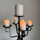 Vintage Brutalist large black wrought iron candelabra