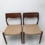 Pair of danish scandinavian chair dating from the 50