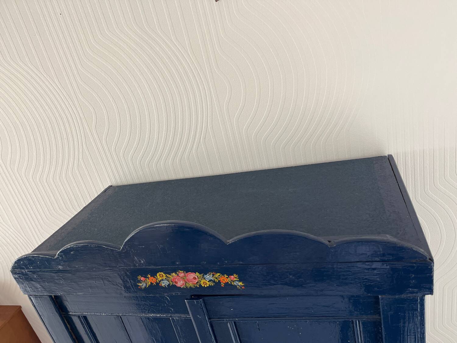 Old Parisian wardrobe painted in midnight blue