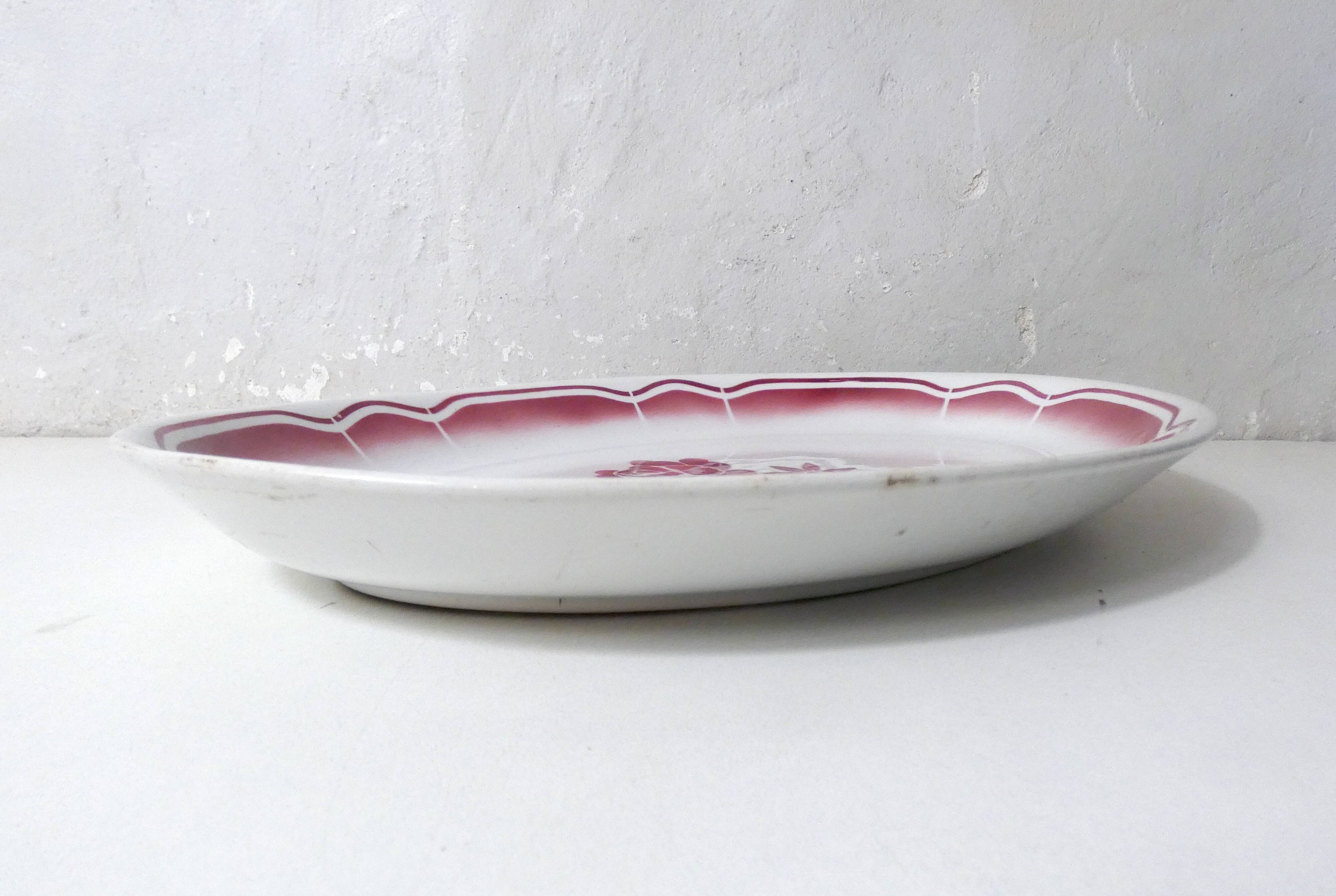 3 old FB Digoin earthenware dishes