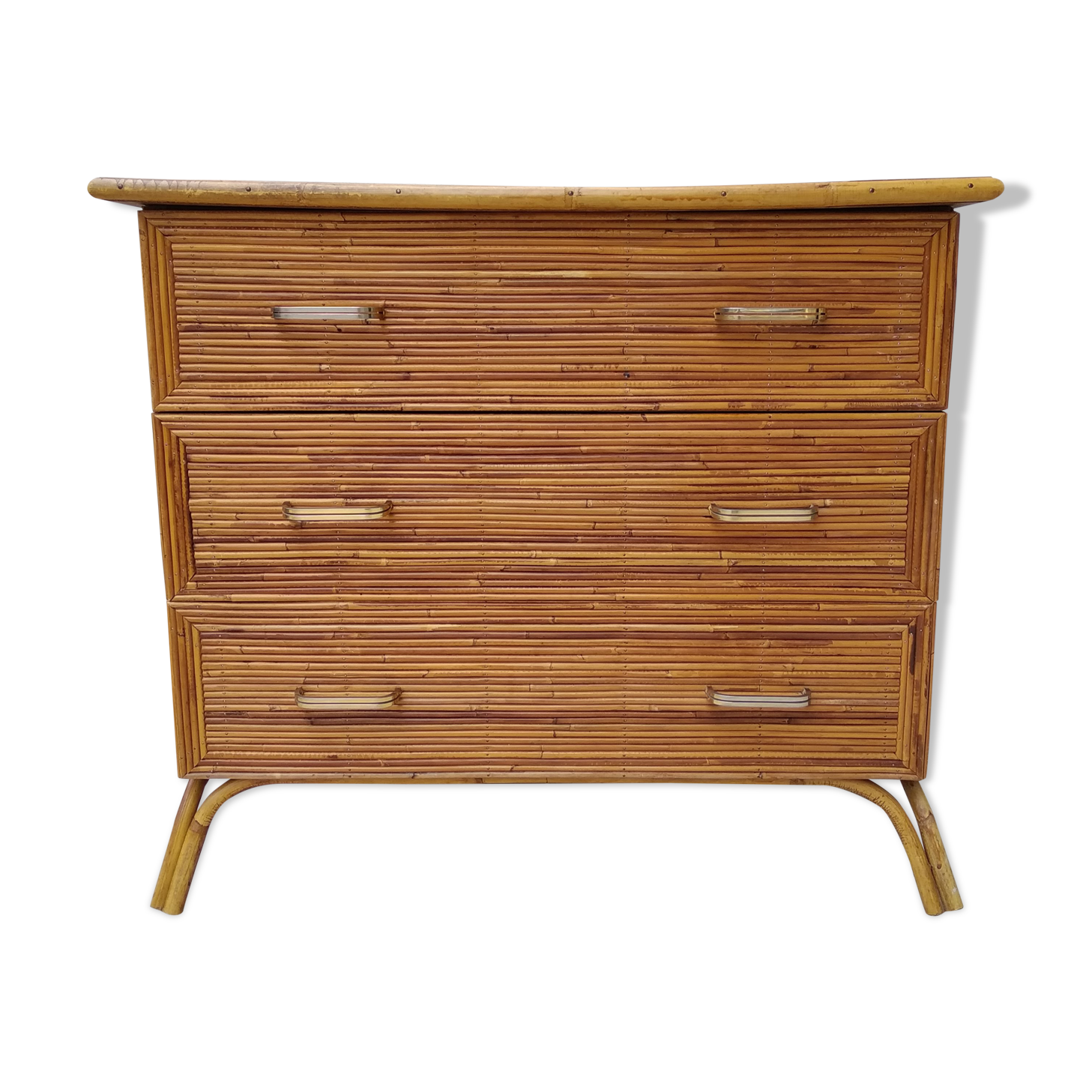 Commode en rotin vintage