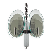 Lustre art déco chrome & verre unique, années 1920