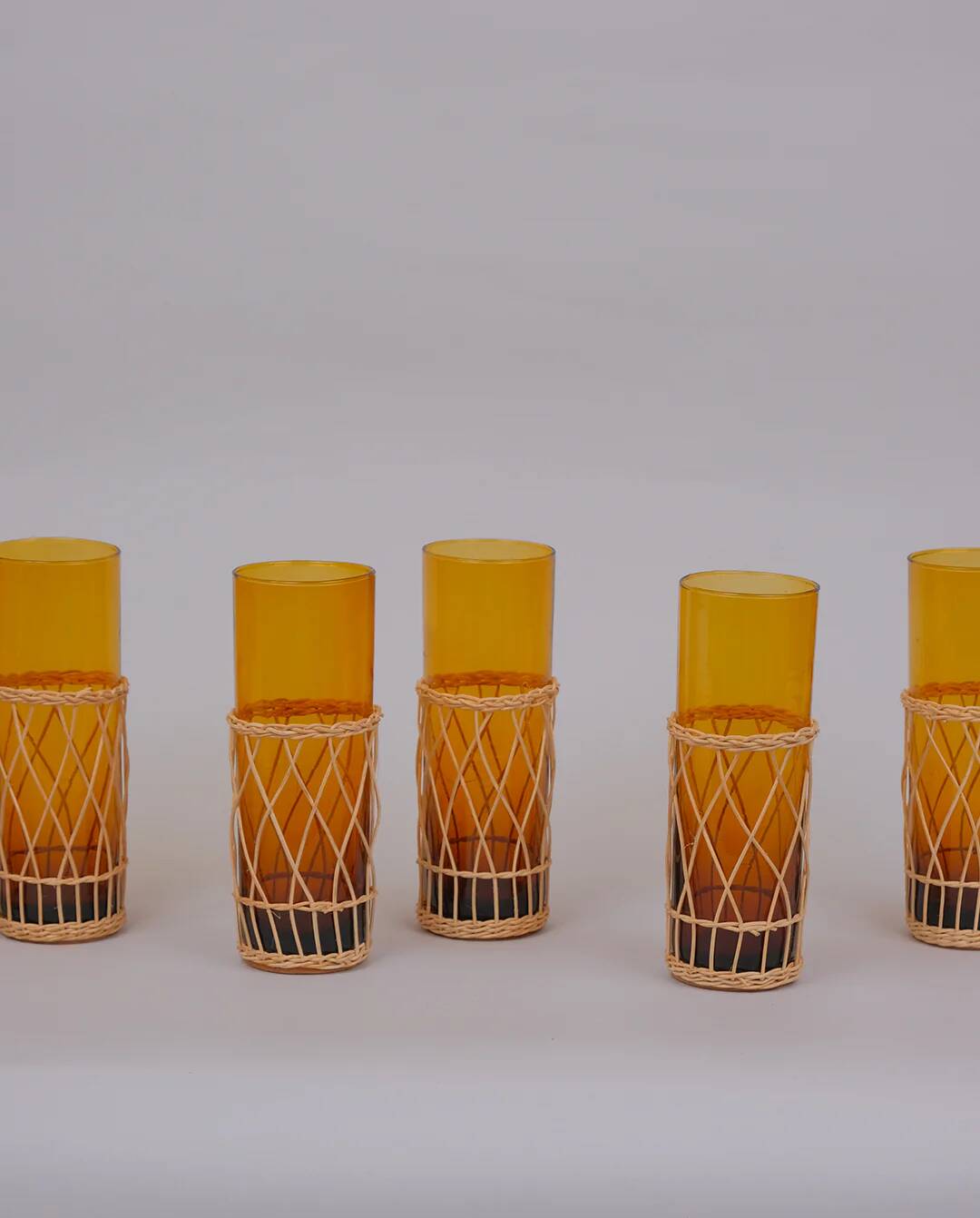 Wicker lemonade glasses x6