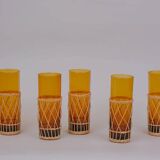 Wicker lemonade glasses x6