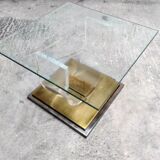 Coffee table in brass and lucite year 1970
