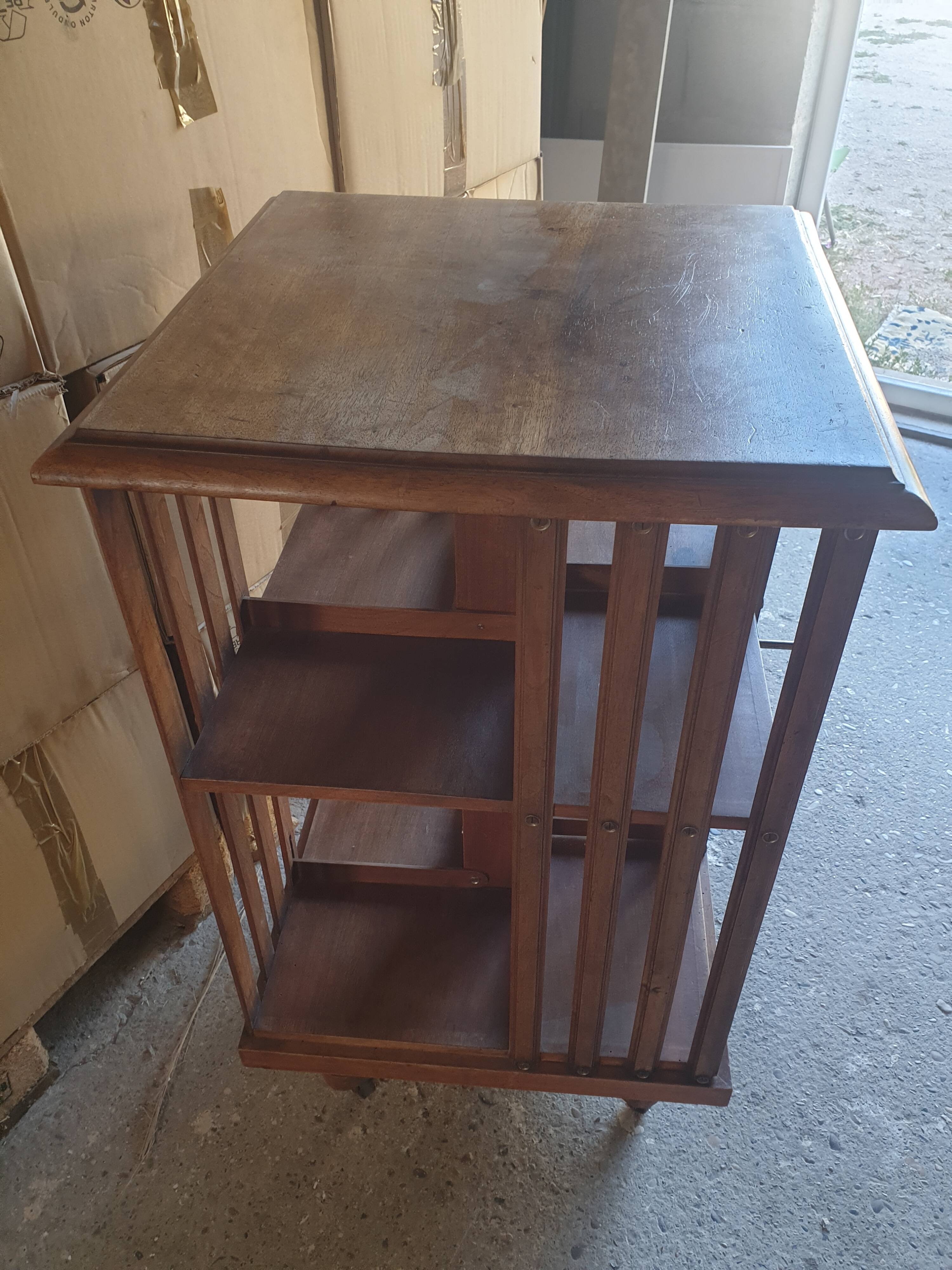 Swivel library lectern walnut b pichon in lyon XlXe