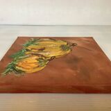 Small still life painting in oil on canvas, signed.