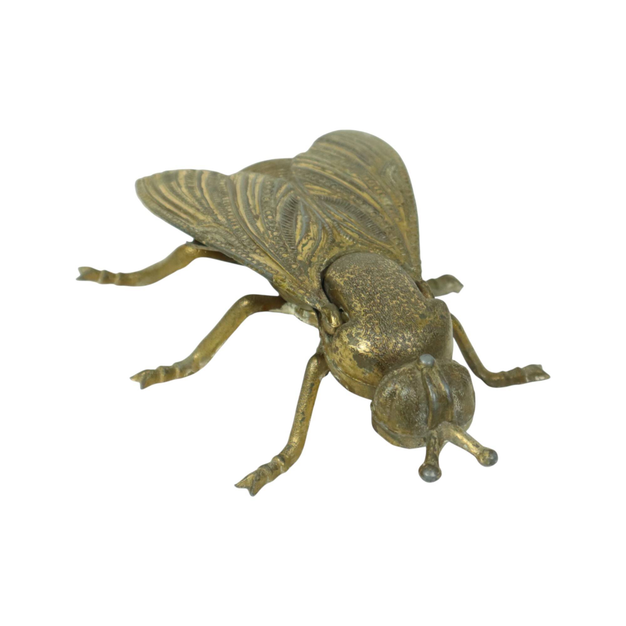 Vintage Copper Ashtray Figurine Fly Brass Italy 1960s