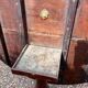 Old and large round winegrower's table made of wood.