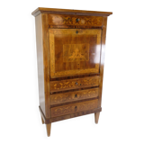 Secretary Empire Style Hand Polished Mahogany With Intarsia From 1820s