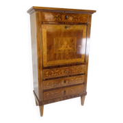 Secretary Empire Style Hand Polished Mahogany With Intarsia From 1820s