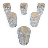 Série De 6 Verres à Shooter Verre Taillé Design Rétro #E390