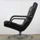Black leather F141 armchair by Geoffrey Harcourt for Artifort 1970s
