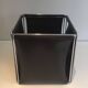 Chrome and faux leather wastepaper basket