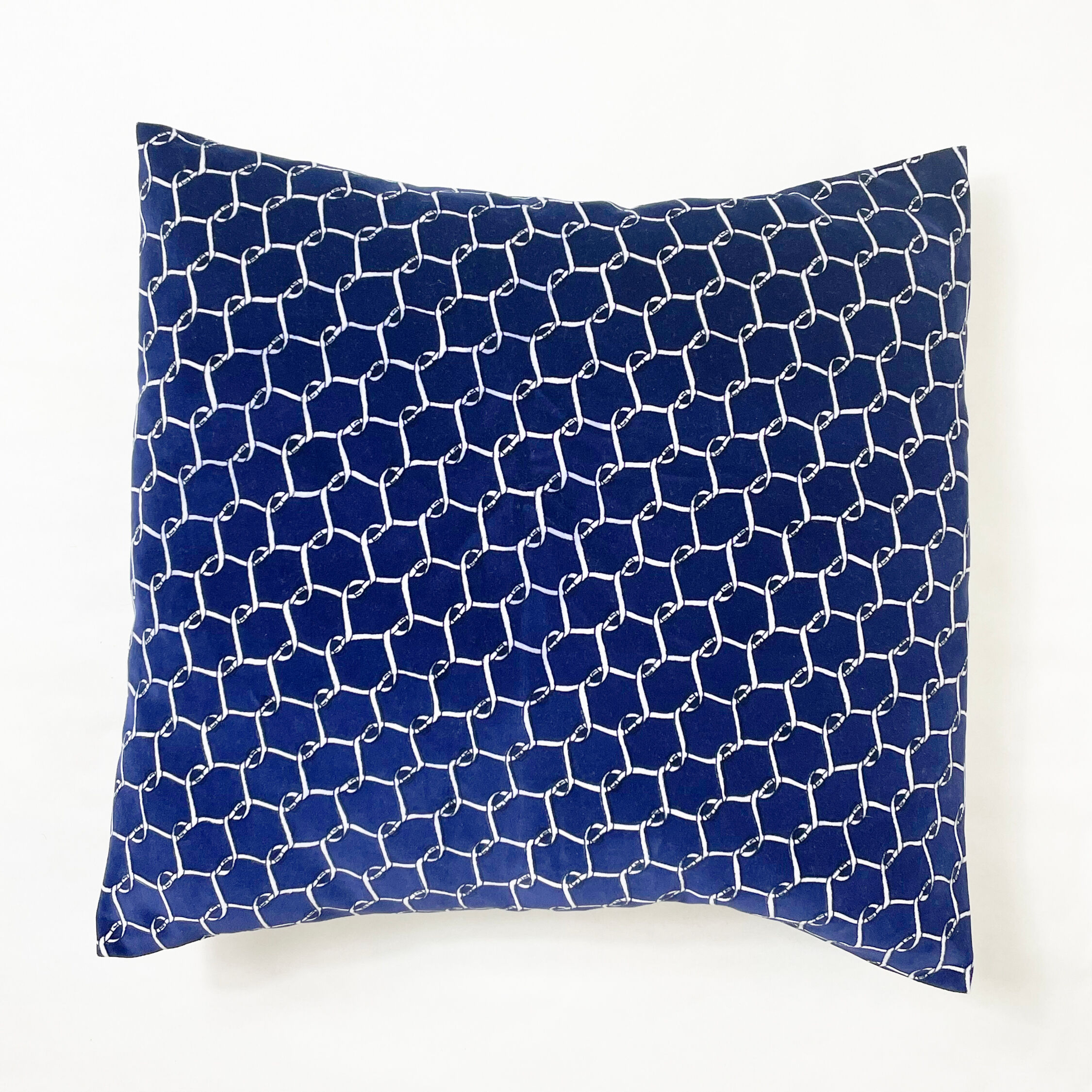 Blue velvet envelope cushion