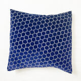 Coussin enveloppe velours bleu