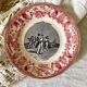 Old talking plates Gien "a wedding in the countryside"