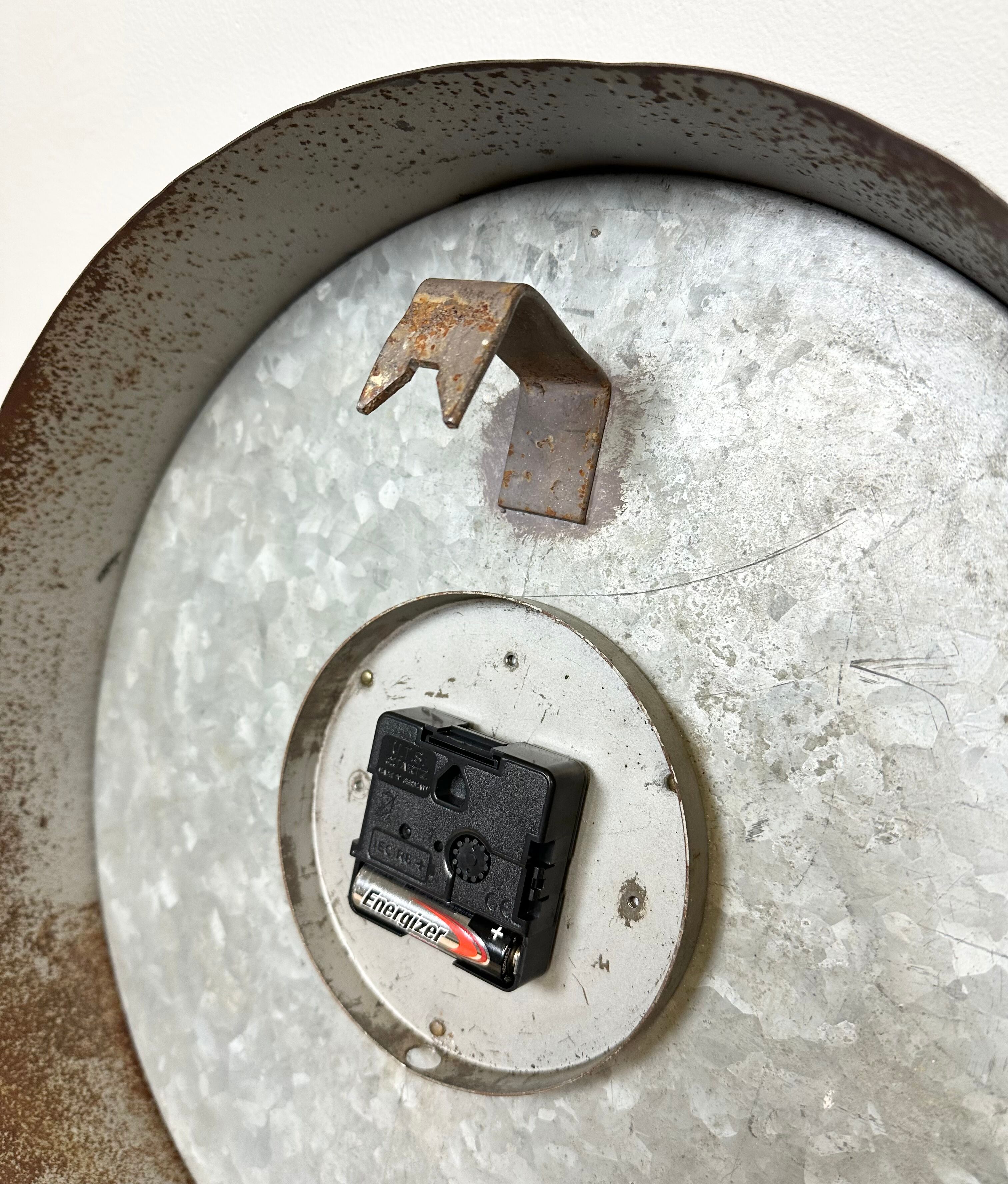 Black industrial factory wall clock from IBM, 1950s