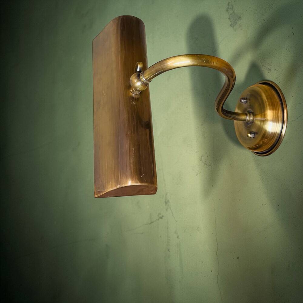 Industrial aged brass wall  picture light