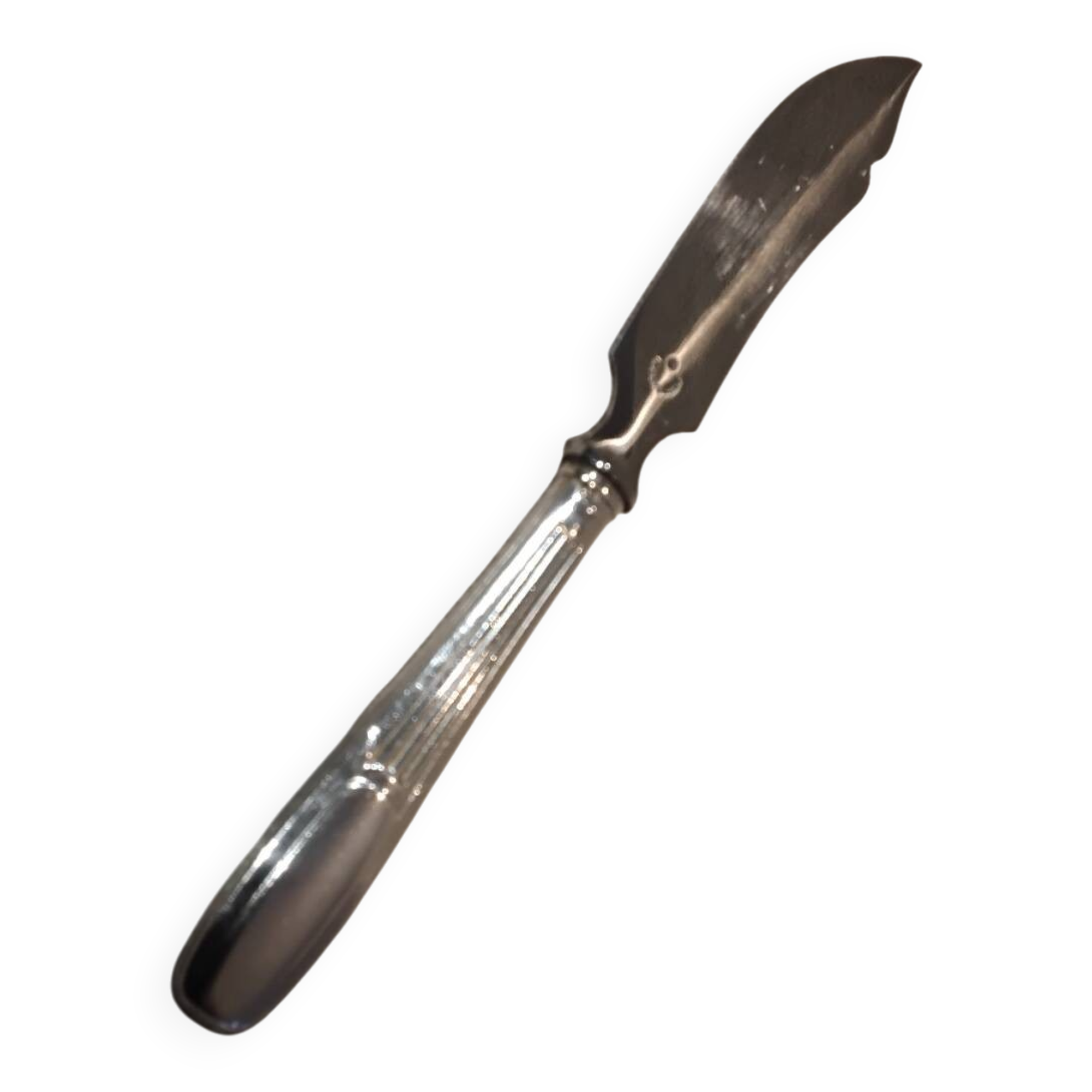 Butter knife with silver metal handle, goldsmith SFAM art deco style