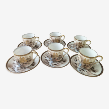 Set de 6 tasses à café moka en porcelaine du Japon