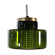 Green glass pendant lamp with crystal by Carl Fagerlund for Orrefors