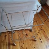 Petite desserte à roulette métal doré vintage