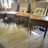 Series of 4 solid teak bedside tables circa 1980