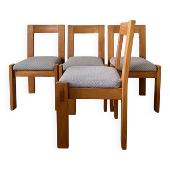 4 brutalist elm chairs