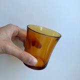 Set of 4 amber glasses 70s