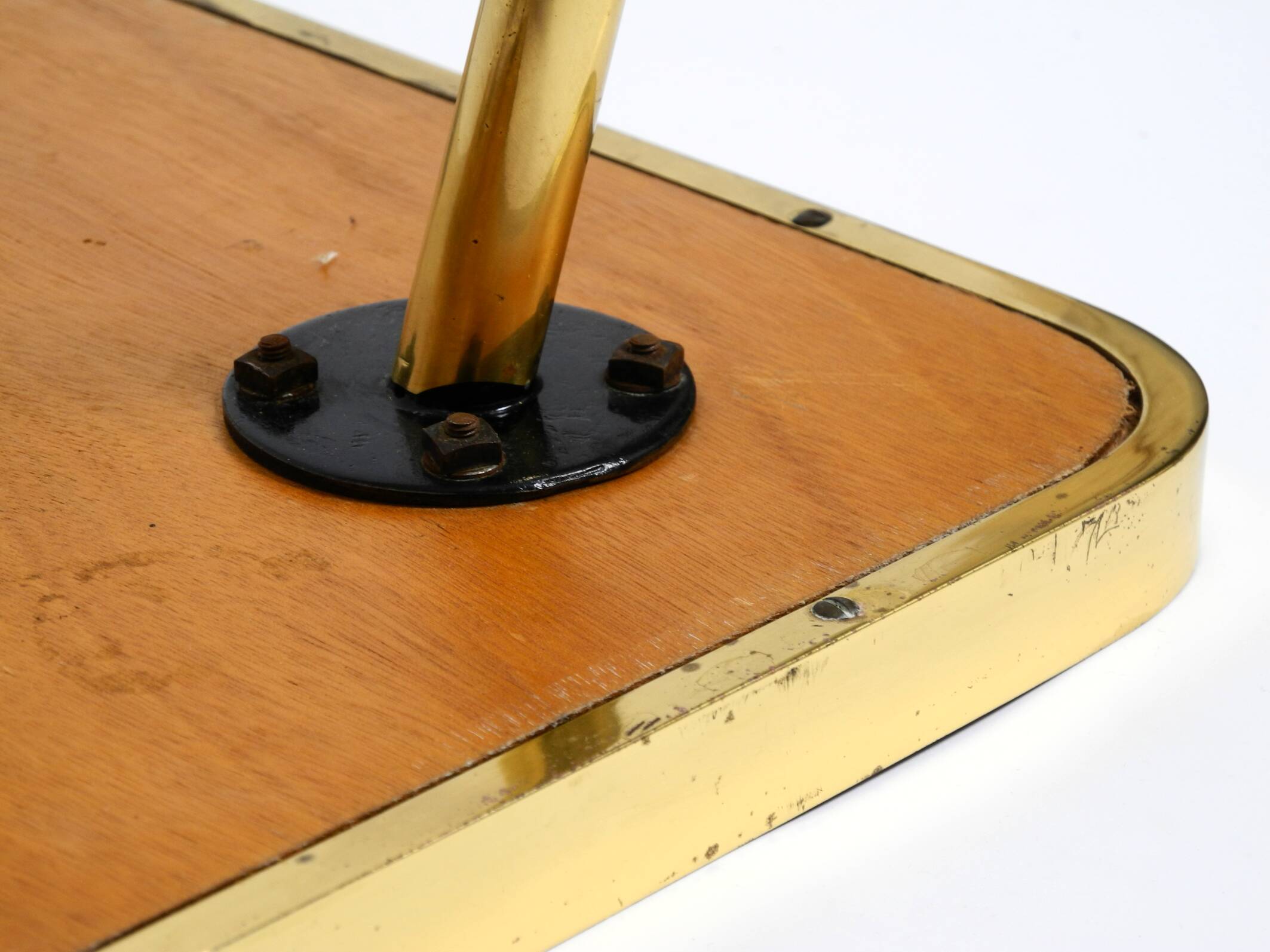 Beautiful Mid Century Modern brass side table with mosaic surface by Münche