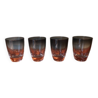 Lot de 4 verres à eau en verre fumé made in Italy années 80