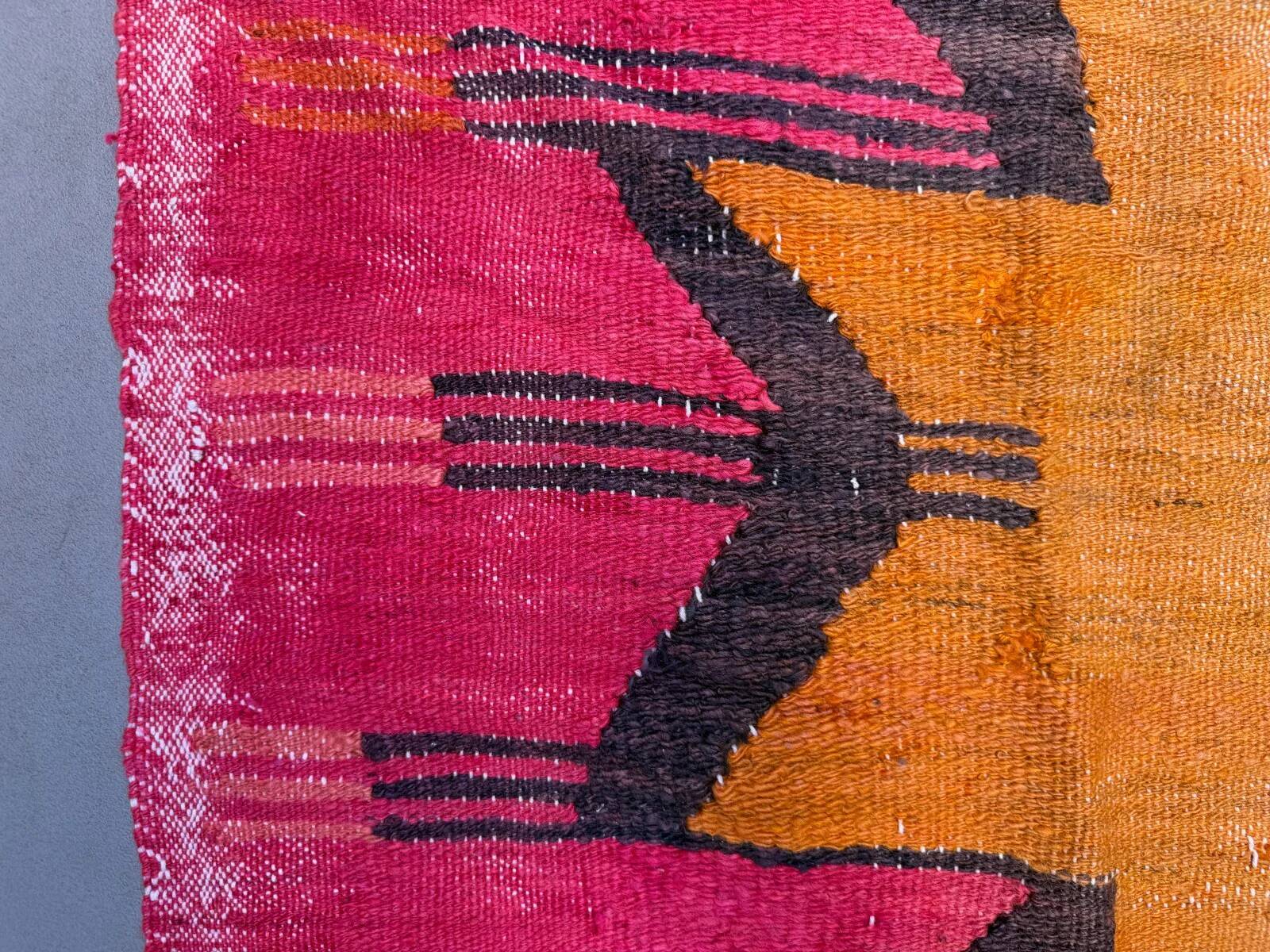 Medium vintage Turkish kilim rug 100x120 cm wool kelim, square 2550