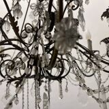 Large Macaroni Crystal Beaded Chandeliers Set of 2