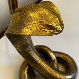 Lampe à poser 'Cobra' en bronze doré Hollywood Regency ca 1970