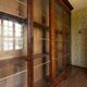 Important library Louis-Philippe 270 cm flamed mahogany 19th century dismantled