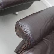 Pair of Vintage De Sede DS-31 Swivel Armchairs in Brown Leather