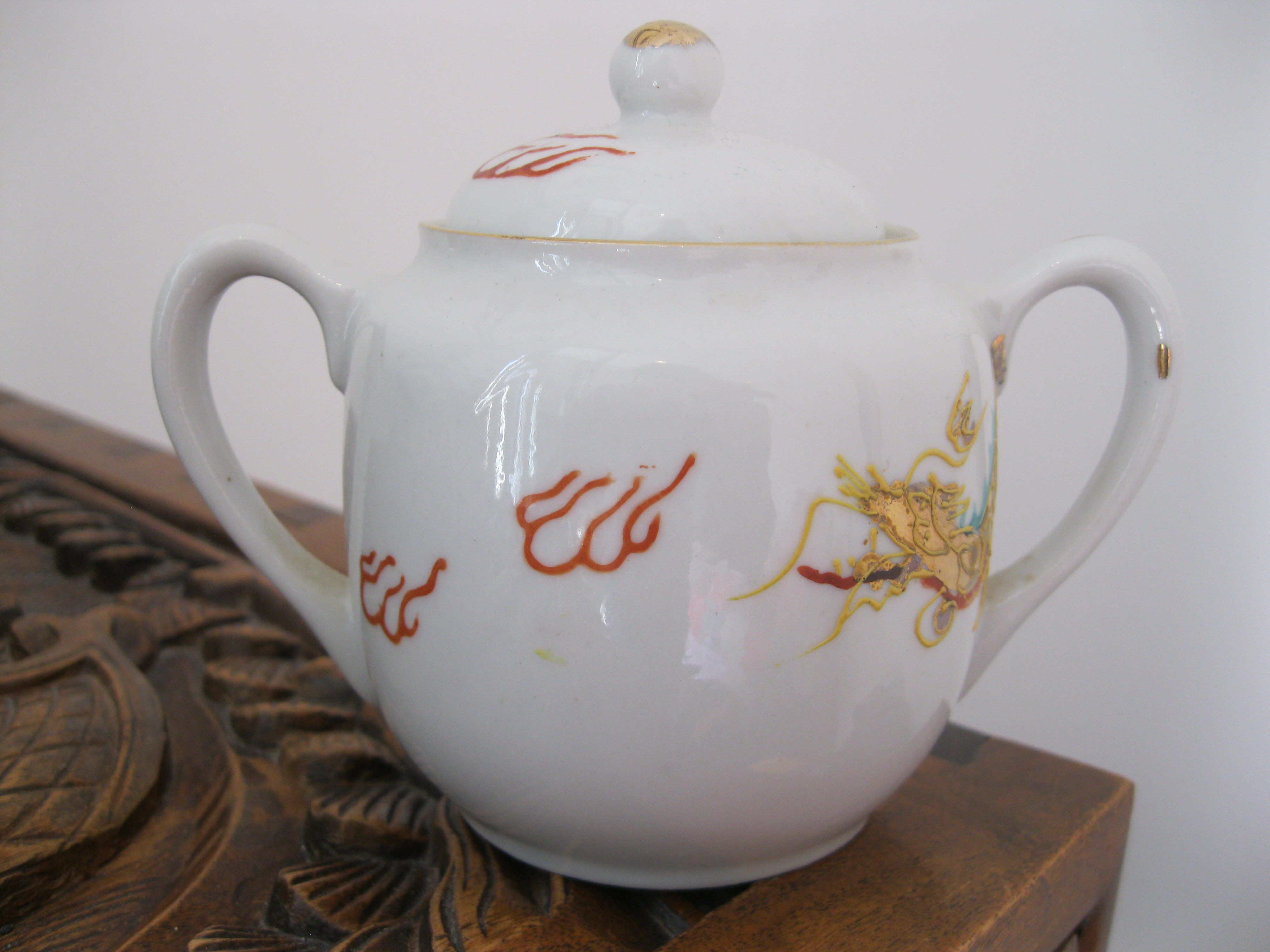 Asia geisha dragon porcelain tea set