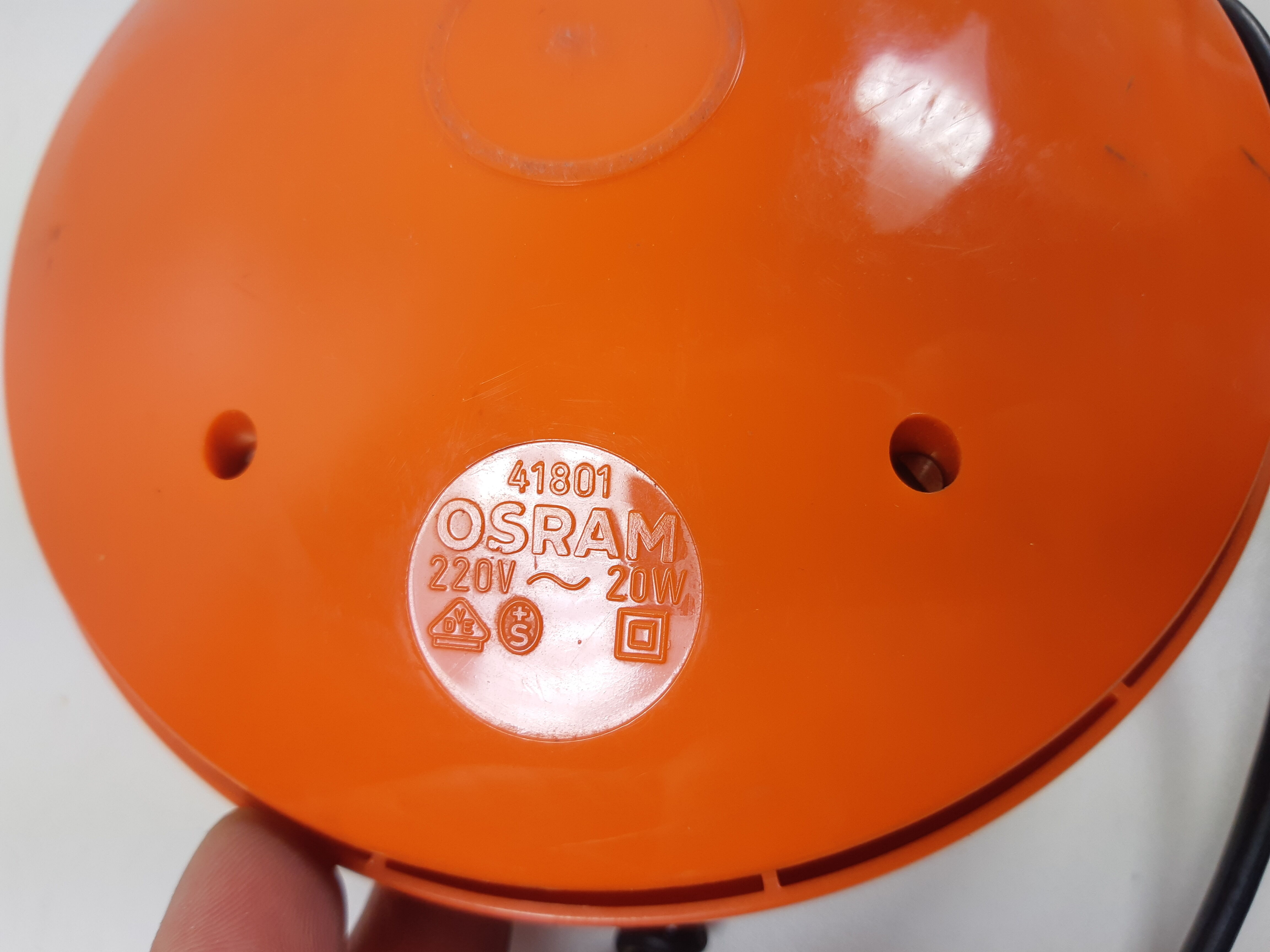 Vintage Orange lamp "Ladybug" years 70 space age OSRAM