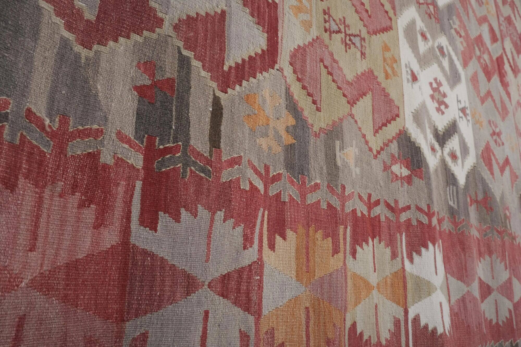 Vintage Turkish hallway rug 142x410 cm