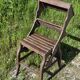 Chair, library step stool