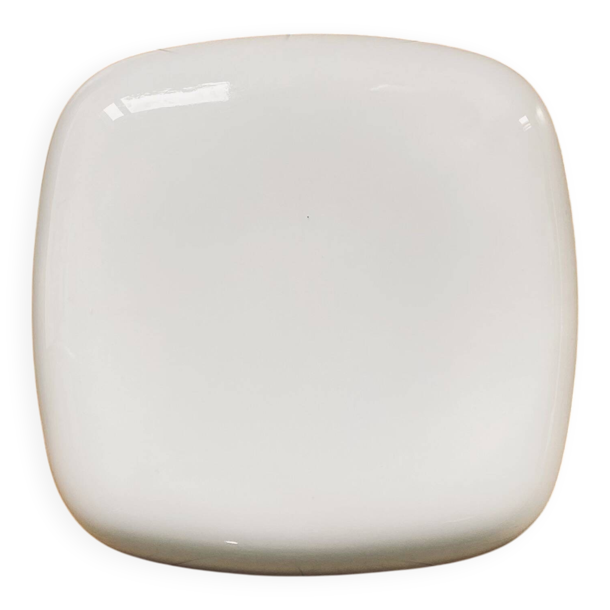 Square white opaline wall ceiling light 1960s 1970s